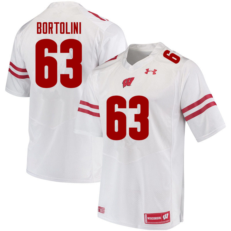 Wisconsin Badgers Men's #63 Tanor Bortolini NCAA Under Armour Authentic White College Stitched Football Jersey GM40Z60YX